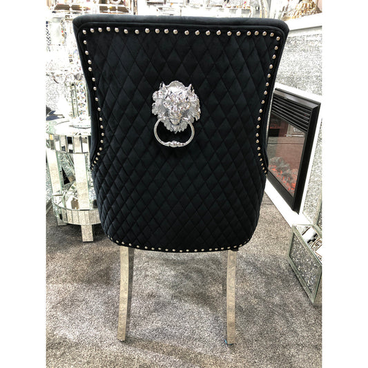 Majestic Black Quilted Knocker Back Dining Chair - AR Furnishings